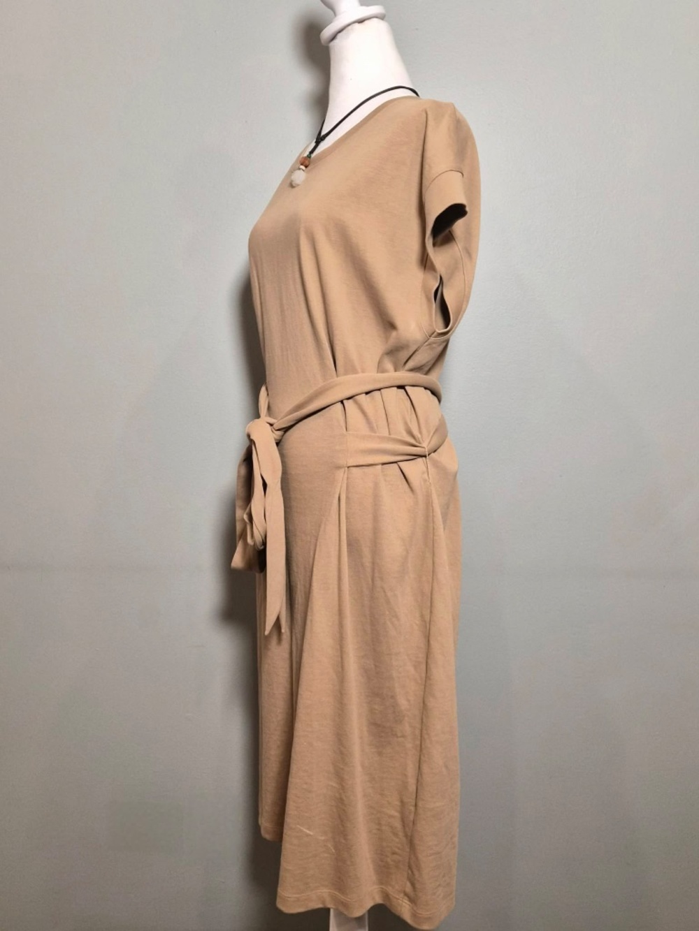 Vince 100% Cotton Plus Size Cozy New England Scandi Minimalist Posh Tan Dress 1X - Picture 3 of 8